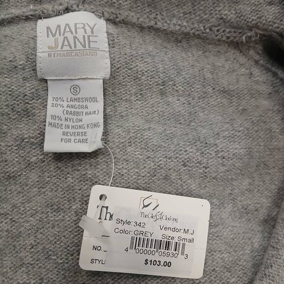 Mary Jane womens small angora wool full zip gray sweater hoodie - Picture 3 of 9